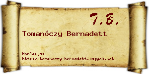 Tomanóczy Bernadett névjegykártya