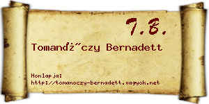 Tomanóczy Bernadett névjegykártya